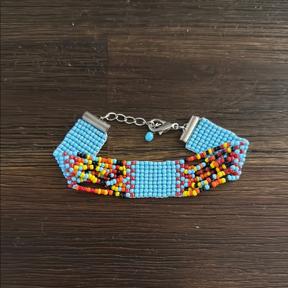 Jewelry - Beaded Bracelet with Silver Tone Adjustable Clasp